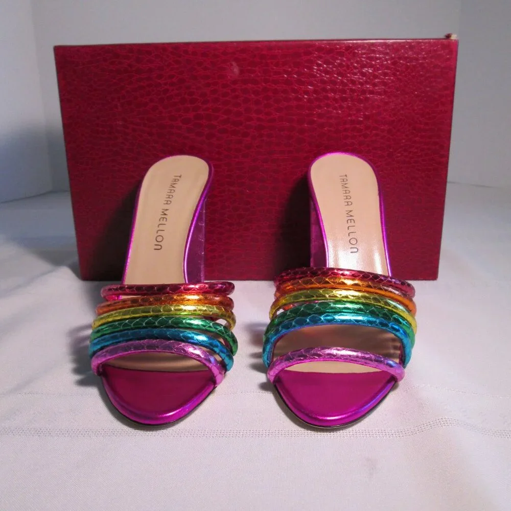 Tamara Mellon Rainbow 105 Elaphe Heels Sz 35.5 NIB - Picture 4 of 11